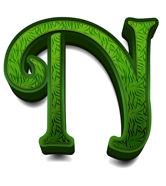 Foto letras del alfabeto verde