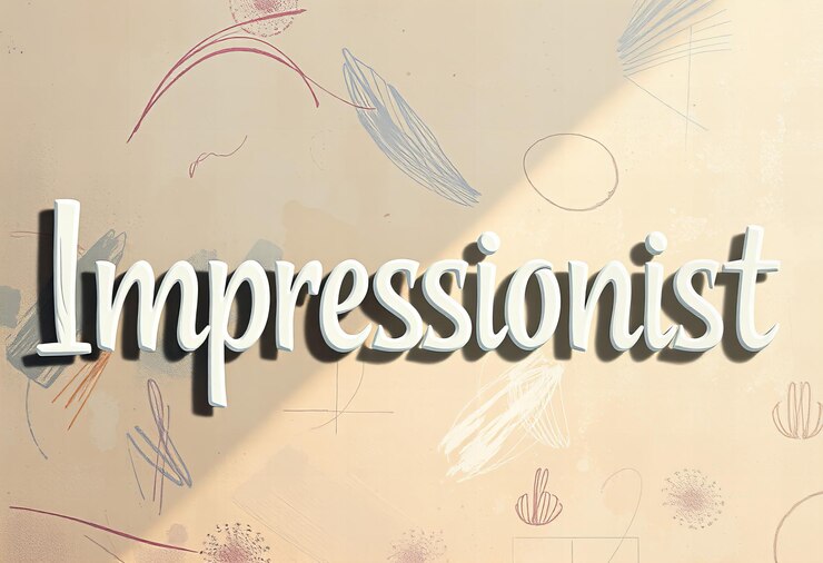 Foto letras artísticas de impresionista con letras de textura suave contra un fondo de impresión