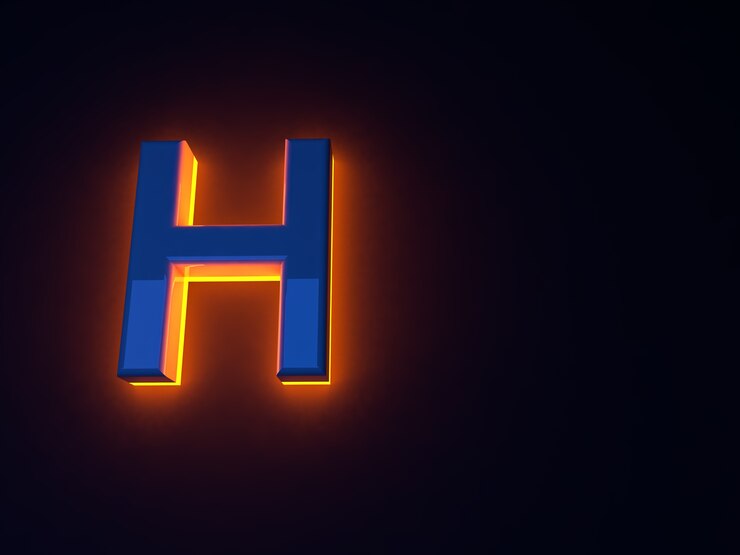 Foto letras azules de fuego luminosas. resplandor anaranjado. fuente azul brillante. letras separadas. ilustración de trama