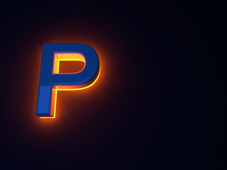 Foto letras azules de fuego luminosas. resplandor anaranjado. fuente azul brillante. letras separadas. ilustración de trama