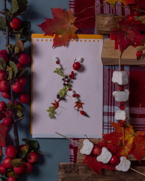 letras botánicas alfabeto de otoño