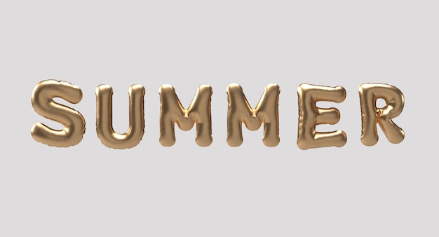 Letras de caligrafía de fuente de texto de verano decoración de símbolo de color amarillo dorado sol de temporada de verano