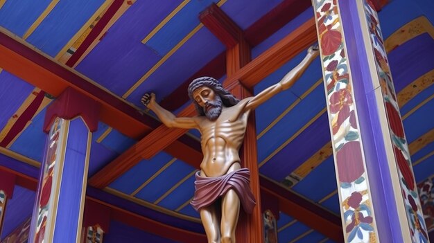 Foto letras da bíblia arte cristã jesus cristo, esse é o meu rei via sacra ou estações da cruz generativa ai