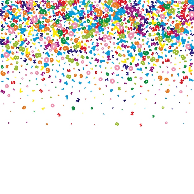 Letras dispersas del alfabeto latino colorido