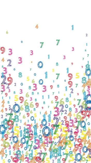 Letras dispersas del alfabeto latino colorido