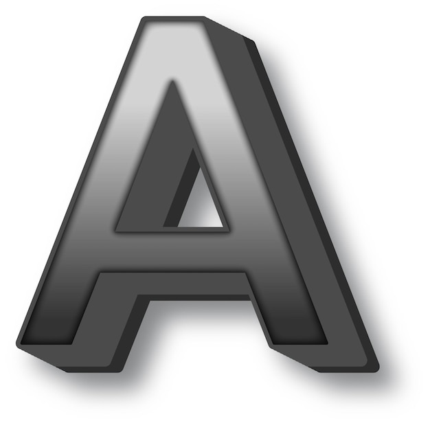 Letras do alfabeto 3D de aço