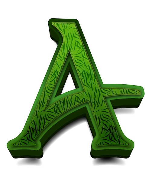 Letras do alfabeto verde