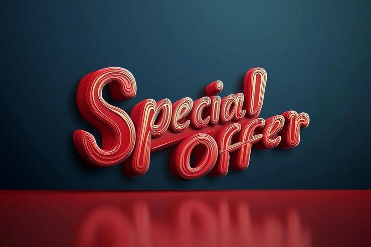 Foto las letras doradas dentro del fondo azulado del círculo dicen oferta especial