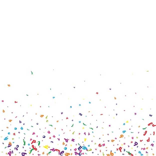 Letras espalhadas do alfabeto latino Colorido