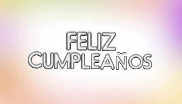 Foto letras de globos de plata feliz cumple