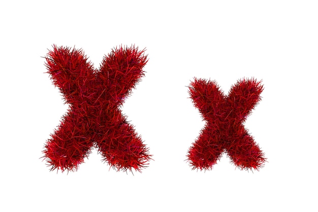 Letras de hierba roja en mayúsculas y minúsculas