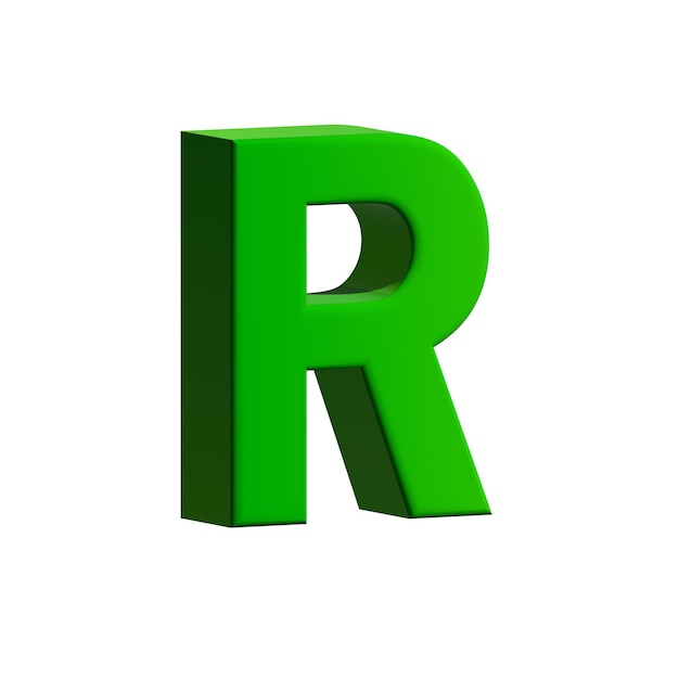 Letras inglesas 3D coloridas sobre un fondo blanco