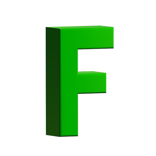 Letras inglesas 3D coloridas sobre un fondo blanco