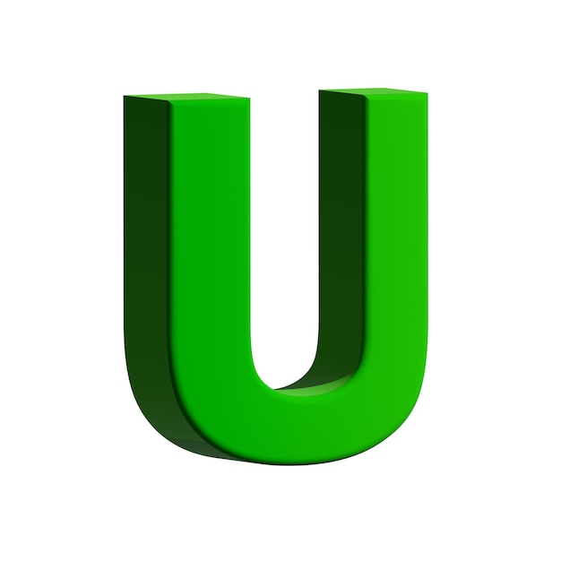 Letras inglesas 3D coloridas sobre un fondo blanco
