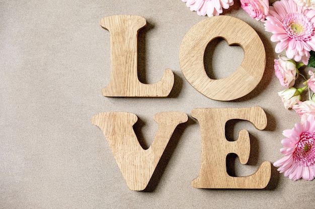 Letras de madera amor