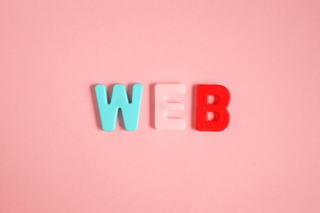 Letras magnéticas de plástico The Word web en rosa