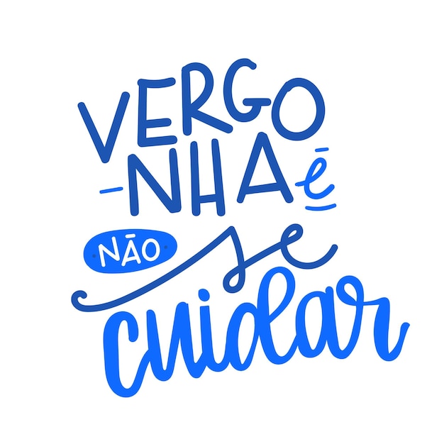 Letras de mano portuguesas de noviembre azul