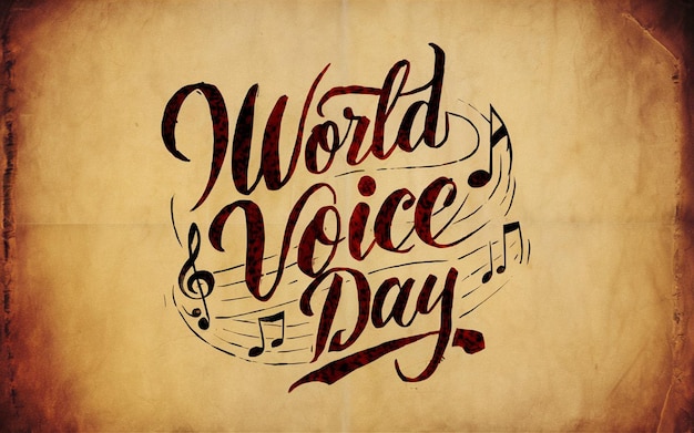 Letras manuscritas do Dia Mundial da Voz