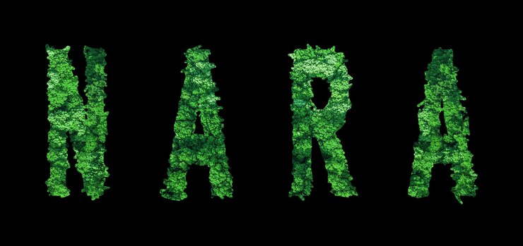 Foto letras de nara concepto de ecología del bosque de nara