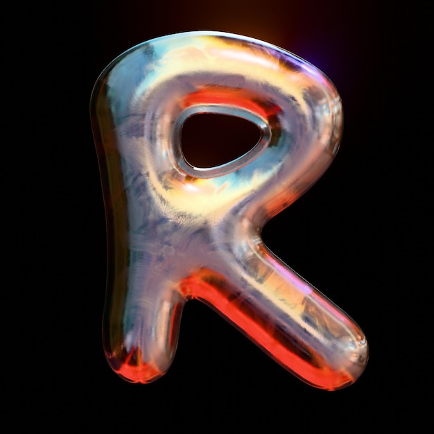 Letras y números en 3D estilo cromo metálico