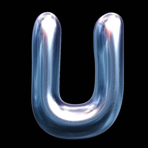 Letras y números cromados en 3D