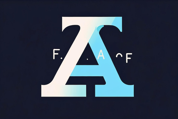 Foto letras o iniciales los monogramas de los logotipos af fa a y f son azules