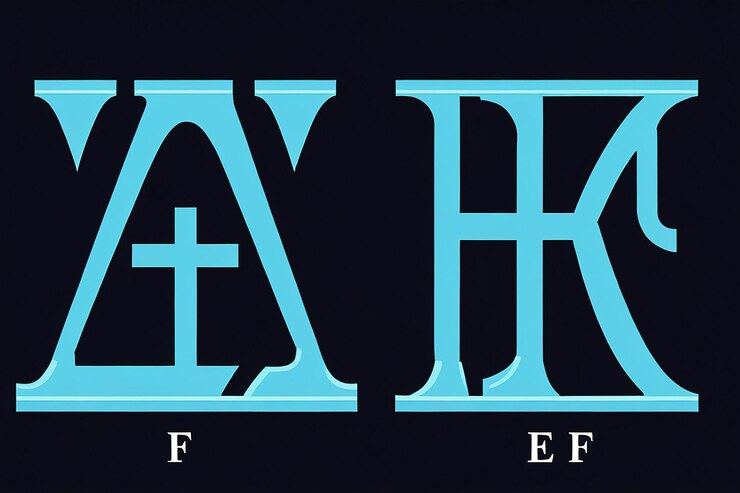 Foto letras o iniciales los monogramas de los logotipos af fa a y f son azules