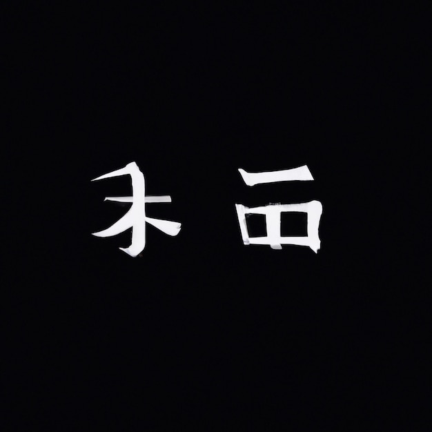 Letras pintadas japonesas em um fundo preto