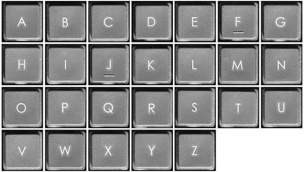 Letras de teclado de computadora
