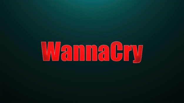 Letras de texto de WannaCry en el fondo con luz superior 3d renderizar generación de computadora de fondo