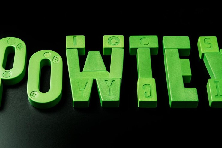 Foto letras verdes que forman la palabra positiva