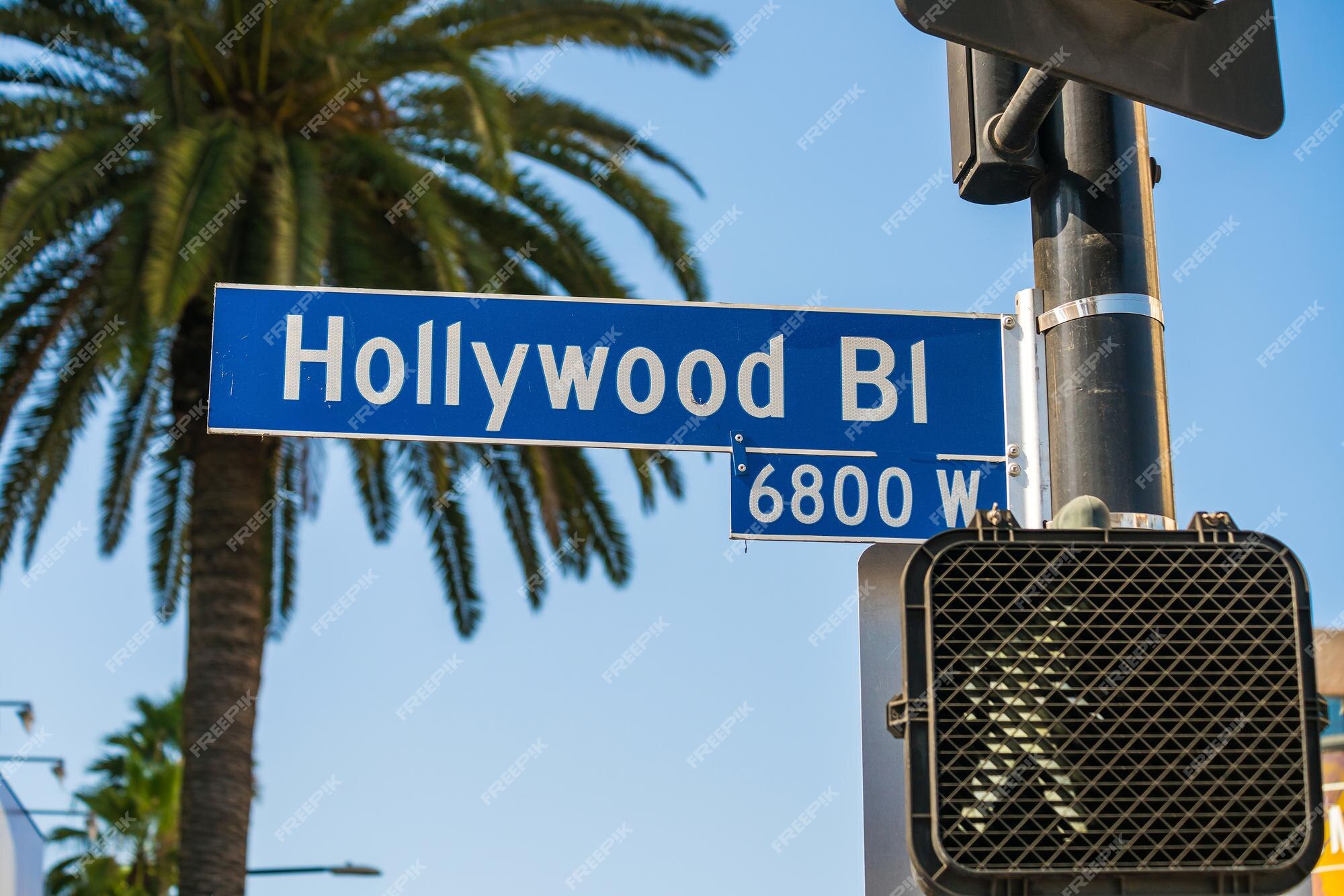 Sinal De Hollywood Em Los Angeles No Céu Azul Foto de Stock