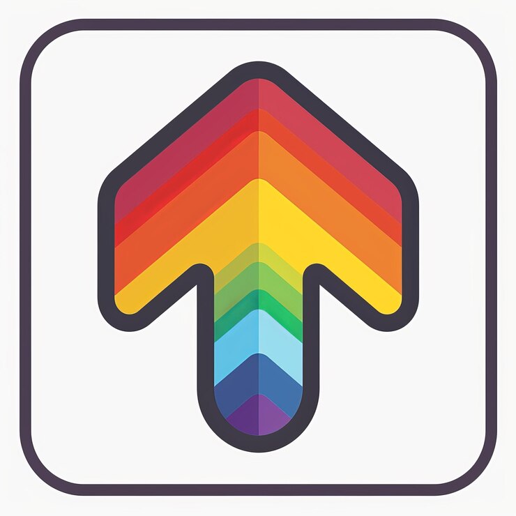 Foto un letrero de arco iris con un arcoíris en él