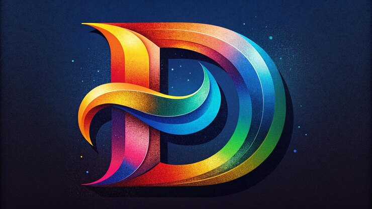 Foto un letrero de color arco iris con la palabra " p " en él