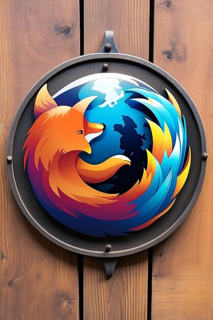 Un letrero decorativo de metal que dice firefox en él