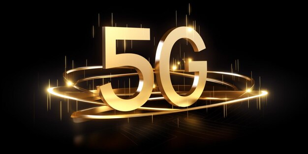 Un letrero dorado de 5 g con el número 5 g.