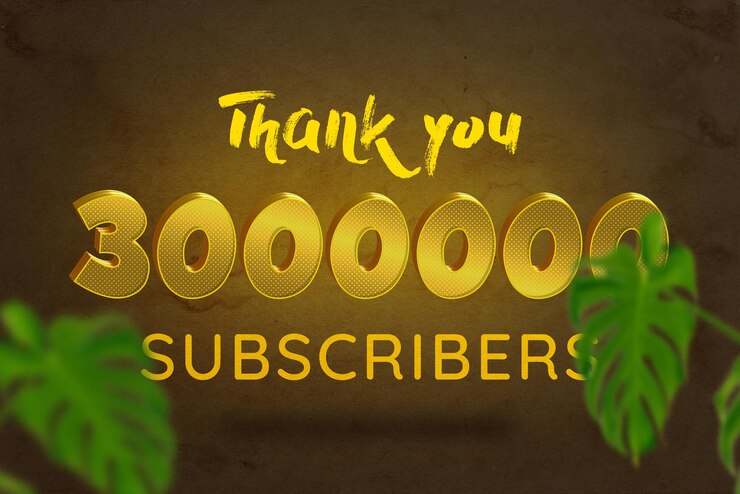 Foto un letrero dorado que dice gracias 3000000 suscriptores