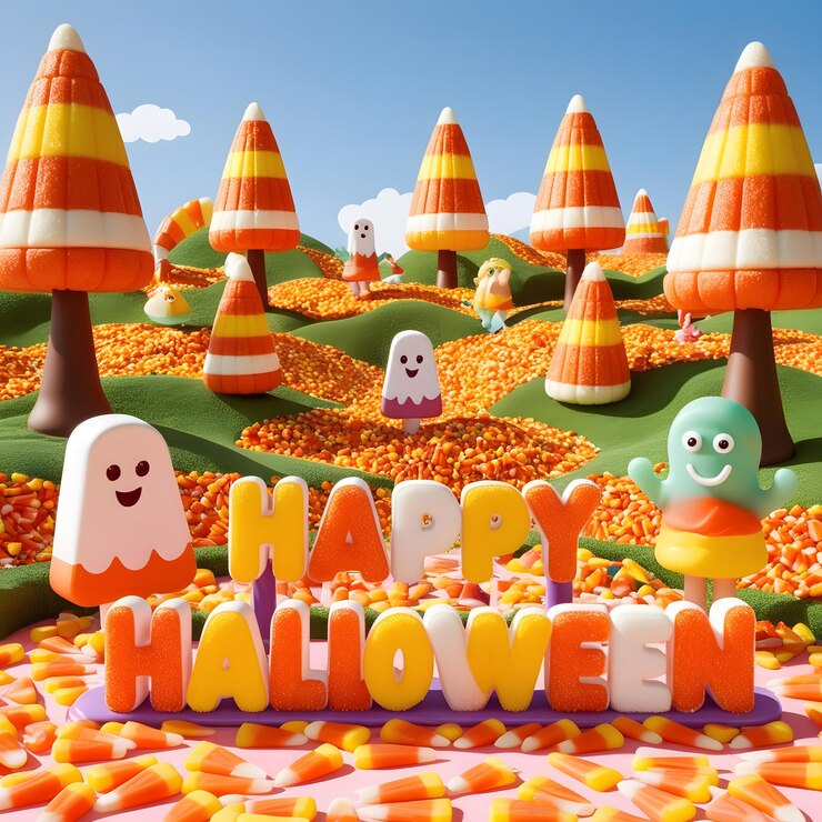 un letrero de feliz Halloween que dice feliz Halloween en él