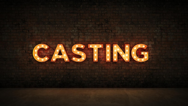 Un letrero iluminado que dice casting on it