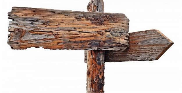 Foto el letrero de madera aislado sobre un fondo blanco ofrece un elemento clásico y atemporal para