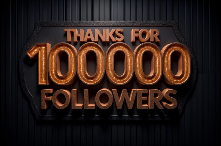 Foto letrero metálico celebrando el hito de los 100.000 seguidores