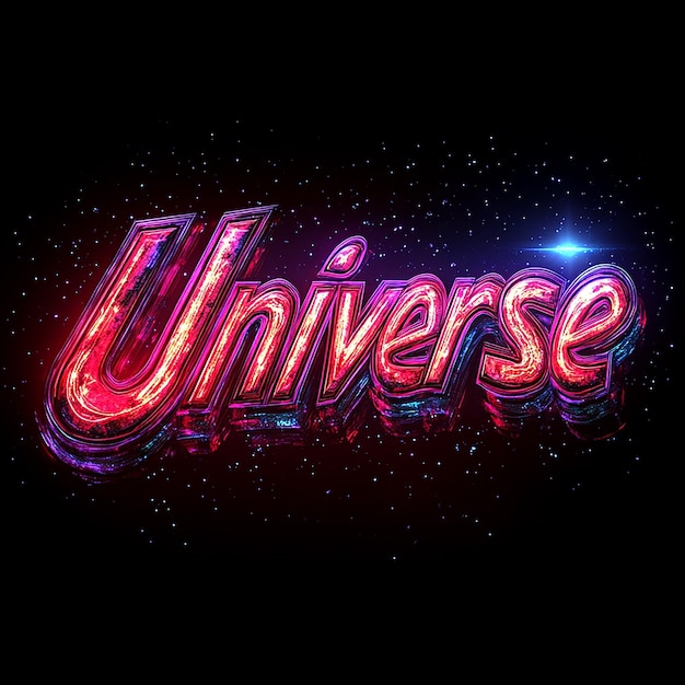 un letrero de neón que dice universo en él