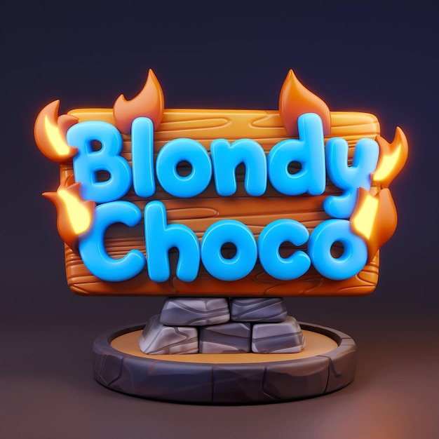 un letrero que dice chocolate rubio en él