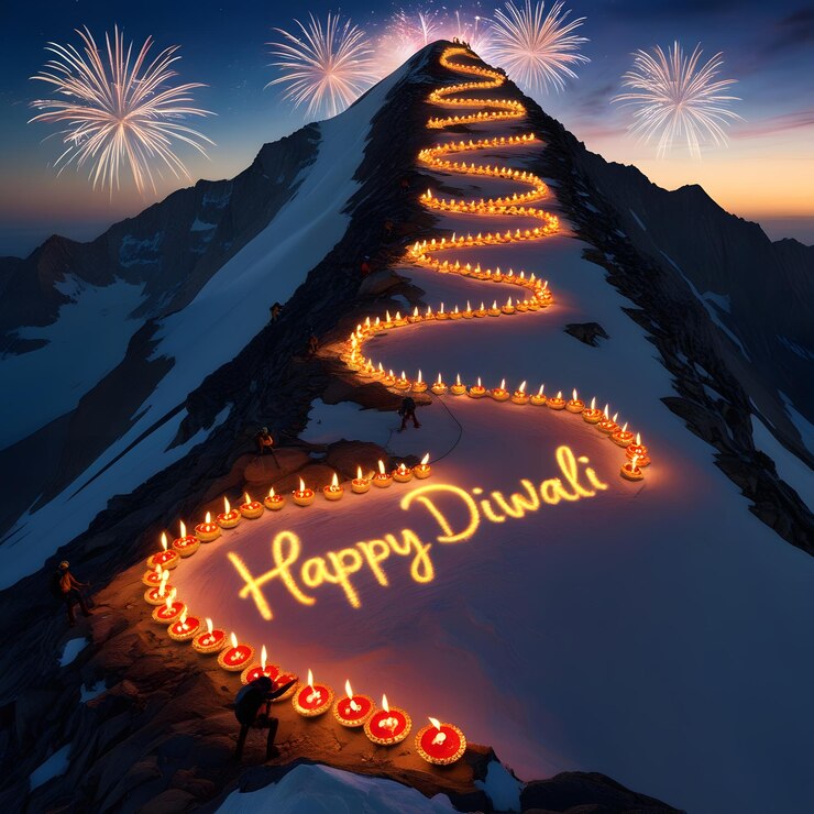 un letrero que dice que el día feliz está iluminado con fuegos artificiales