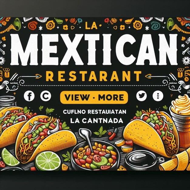 Foto un letrero para un restaurante mexicano llamado restaurante mexicano