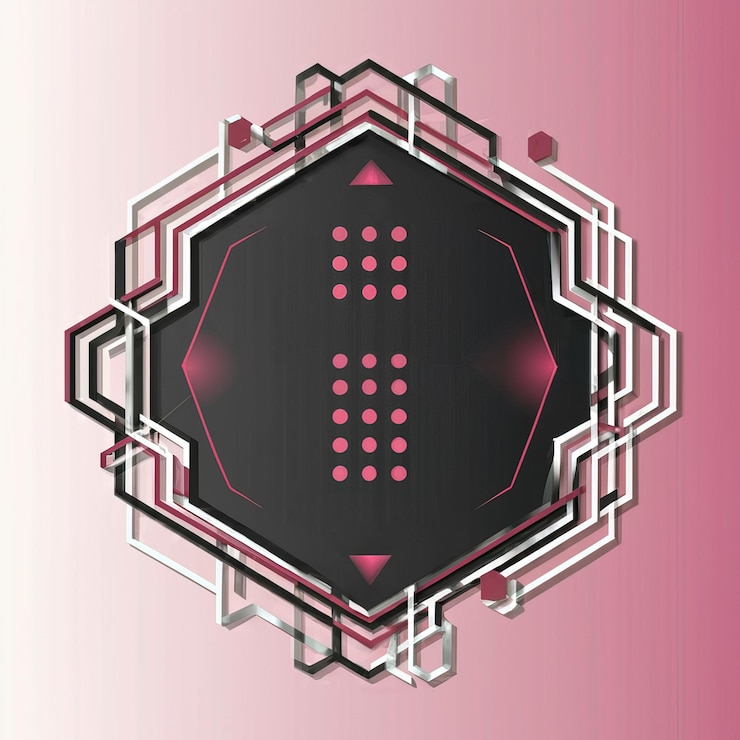 Foto un letrero rosa y negro con un fondo rosa con un diseño blanco