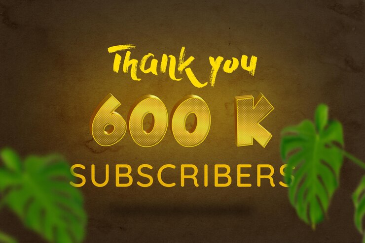 Foto un letrero para un suscriptor que dice gracias 600 k