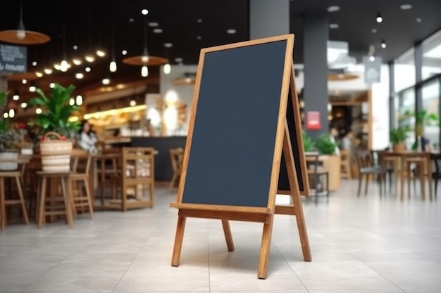 Letrero de tienda de restaurante en blanco para tableros de menú IA generativa