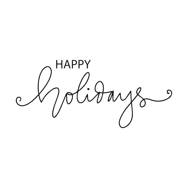 Letreros de Feliz Navidad Texto escrito a mano Ilustración vectorial
