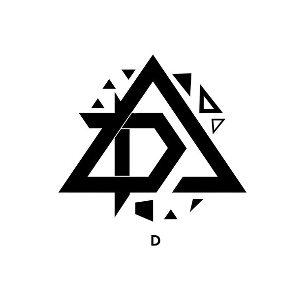 Foto letter d with geometric logo design style with d shaped into creative idea concept simple minimal